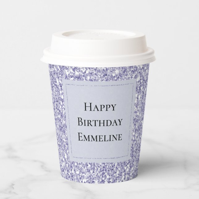 Gobelets En Papier Lilac Lavender Parties scintillant Glitz  (Gauche)