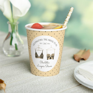Gobelets En Papier Linge de nuit en dentelle noire chic aquarelle Ent