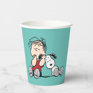 Gobelets En Papier Linus consolé avec l'oreille de Snoopy