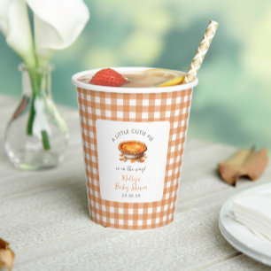 Gobelets En Papier Little Cutie Pie Fall Citrouille En vichy Baby sho