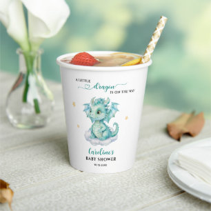 Gobelets En Papier Little Dragon arrive bientôt Baby Shower