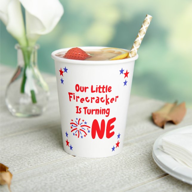 Gobelets En Papier Little Firecracker 1er anniversaire (Insitu)