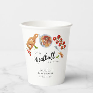 Gobelets En Papier Little Meatball Italien Baby shower alimentaire