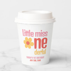 Gobelets En Papier Little Miss Onederful Retro Super Premier annivers