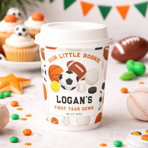 Gobelets En Papier Little Rookie Sports 1er anniversaire   All-Star