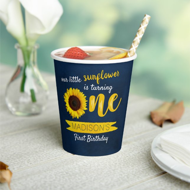 Gobelets En Papier Little Sunflower 1er anniversaire (Insitu)