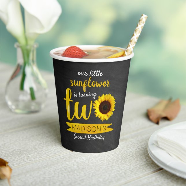 Gobelets En Papier Little Sunflower 2e anniversaire (Insitu)