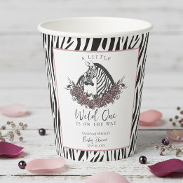 Gobelets En Papier Little Wild One Zebra Safari Baby Shower Party