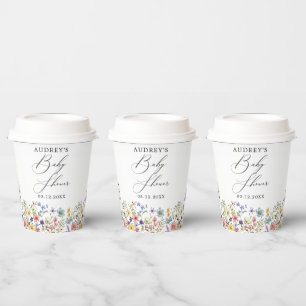 Gobelets En Papier Livres Floraux Fleur sauvage Colorés Modernes Pour