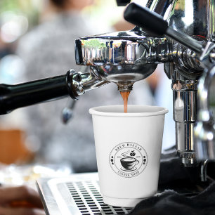 Gobelets En Papier Logo de café rond élégant