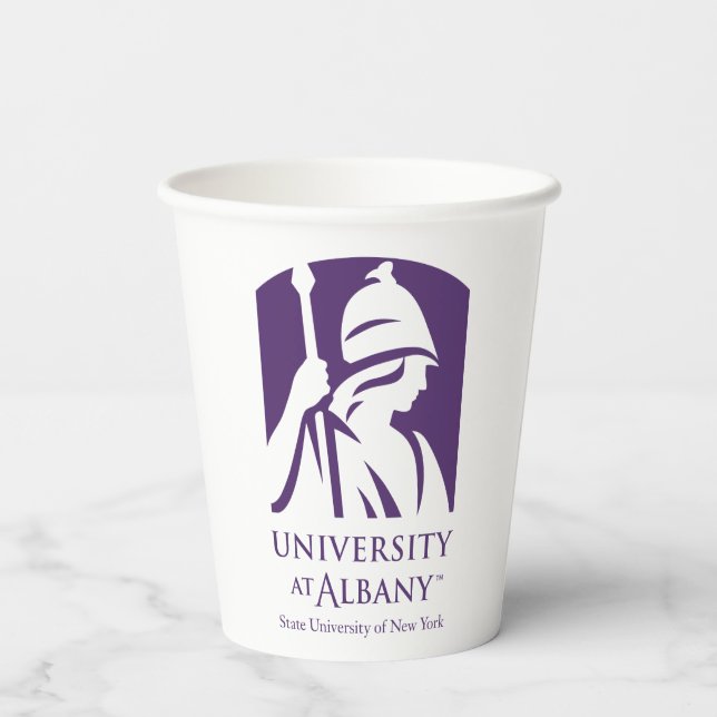 Gobelets En Papier Logo de l'Université d'Albany (Verso)