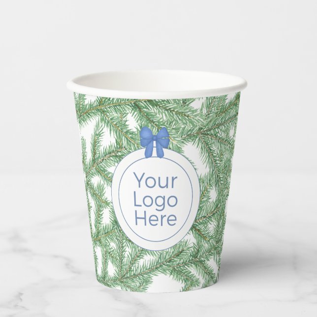 Gobelets En Papier Logo de Noël pour les petites entreprises (Recto)