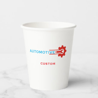 Gobelets En Papier Logo d'engrenage automobile