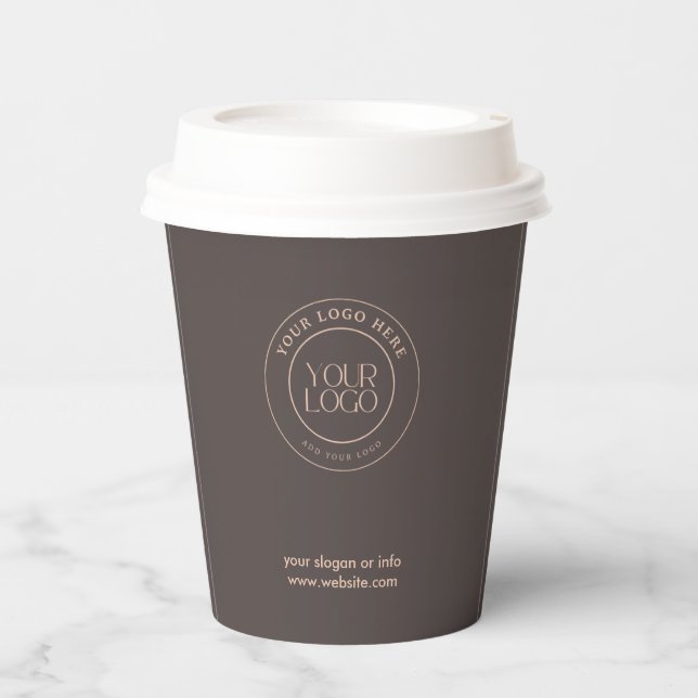 Gobelets En Papier Logo d'entreprise Moderne Professionnel Barista (Recto)