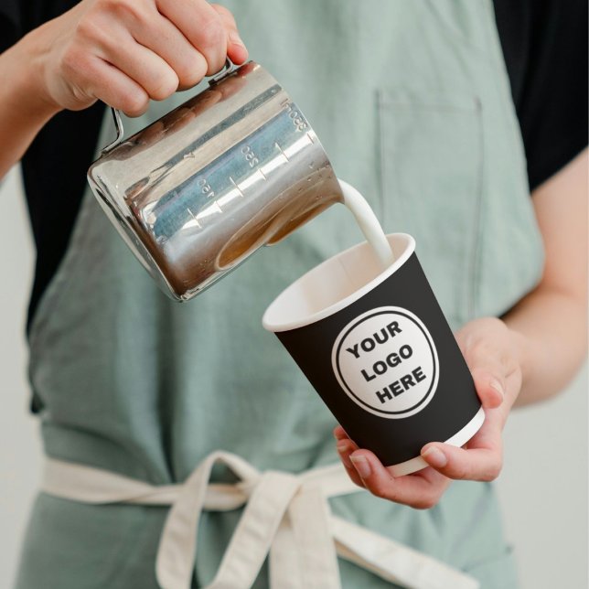 Gobelets En Papier Logo d'entreprise personnalisé Barista Nettoyer no (Créateur téléchargé)