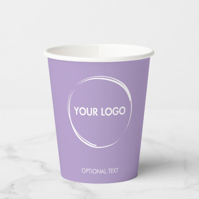 Gobelets En Papier Logo d'entreprise personnalisé Modèle Lavender Lil (Gauche)
