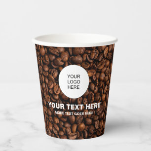 Gobelets En Papier Logo d'entreprise promotionnel Texte Marketing Caf