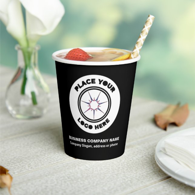 Gobelets En Papier Logo Entreprise Promotion Marque Personnalisée (Insitu)