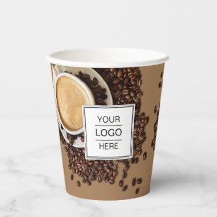 Gobelets En Papier Logo personnalisé Boutique de café d'affaires Coup