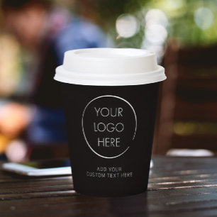 Gobelets En Papier Logo personnalisé de base, entreprise ou marketing