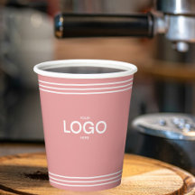 Logo personnalisé minimal blanc sur rose