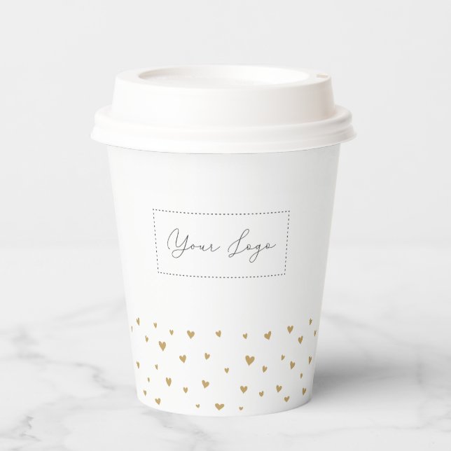 Gobelets En Papier Logo professionnel simple Motif de coeur personnal (Recto)