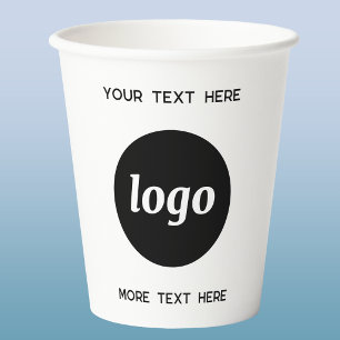 Gobelets En Papier Logo Simple Avec Texte Entreprise