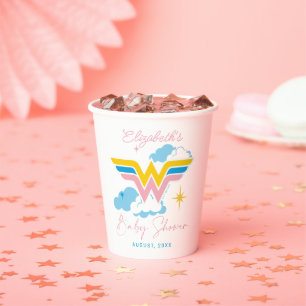 Gobelets En Papier Logo Wonder Woman   BABY SHOWER