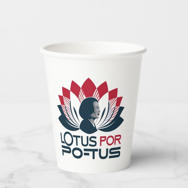 Gobelets En Papier Lotus pour POTUS Kamala Harris 2024 (Recto)