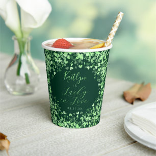 Gobelets En Papier Lucky In Love Saint-Patrick Bridal Shower
