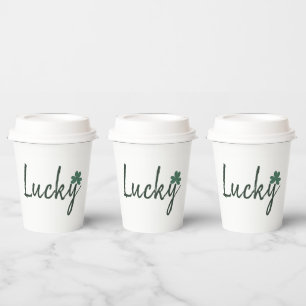 Gobelets En Papier Lucky Jour de la Saint Patrick Shamrock irlandais 