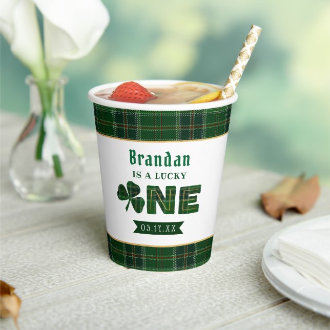 Gobelets En Papier Lucky Little Shamrock 1er anniversaire (Insitu)