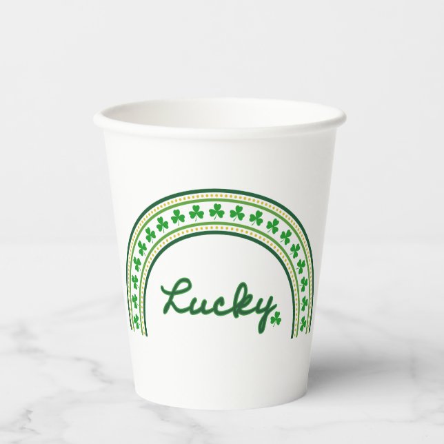 Gobelets En Papier Lucky Shamrock (Recto)