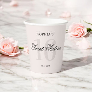 Gobelets En Papier Luxe Elegant Rose Sweet 16