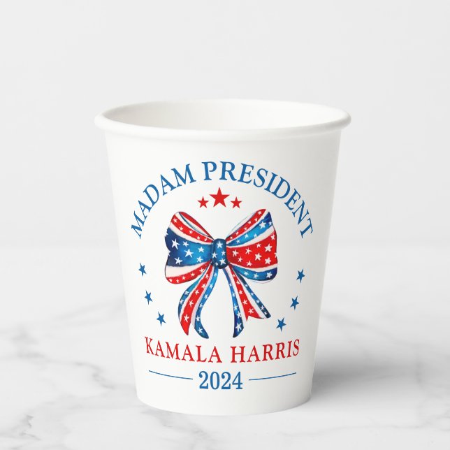 Gobelets En Papier Madame la Présidente Kamala Harris (Recto)