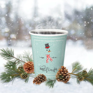 Gobelets En Papier Magic and Wonder Christmas Snowman Mint ID440
