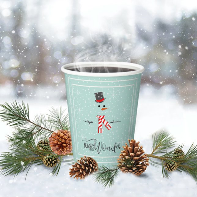Gobelets En Papier Magic and Wonder Christmas Snowman Mint ID440 (Créateur téléchargé)