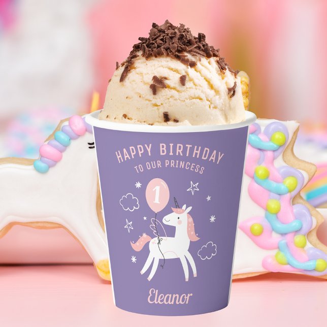 Gobelets En Papier Magique Unicorn fête d'anniversaire (Créateur téléchargé)