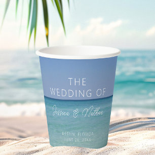 Gobelets En Papier Magnifique Mariage Personnalisé sur l'Horizon de l