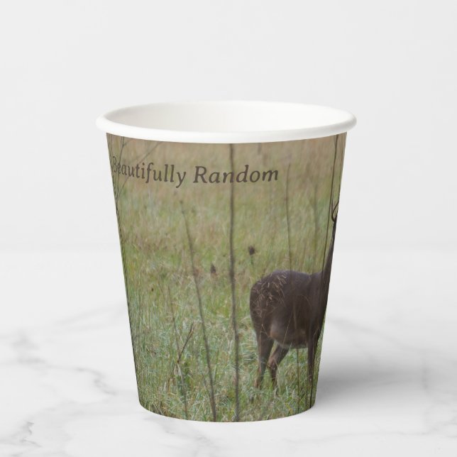 Gobelets En Papier Magnifiquement Random : cerf blanc BROUILLER tasse (Recto)