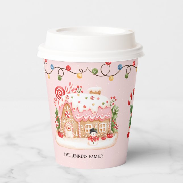 Gobelets En Papier Maison de pain d'épices de Noël (Recto)