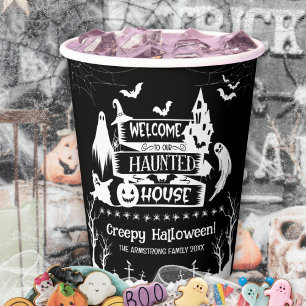 Gobelets En Papier Maison hantée effrayante Fête de Halloween en fami