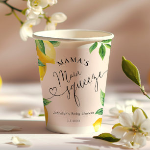 Gobelets En Papier Mamas au citron rose principal presser les serviet