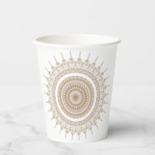 Gobelets En Papier Mandala Bohemian White Boho