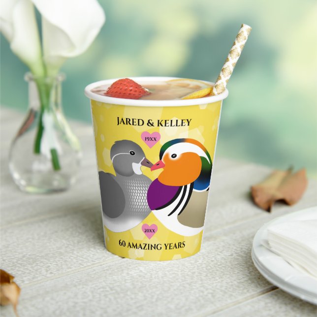 Gobelets En Papier Mandarin Canards Amateurs Tout Anniversaire (Insitu)