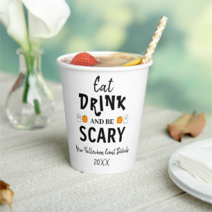 Gobelets En Papier Manger, boire et être effrayant Halloween