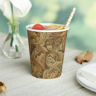Gobelets En Papier Mariage Antique Victorien Feuilles Chaudes d'Autom
