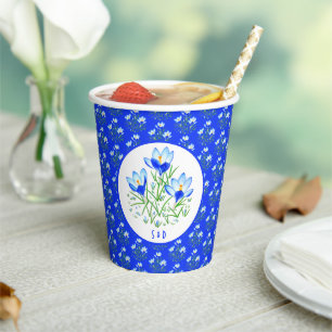 Gobelets En Papier Mariage aux Crocus Bleus
