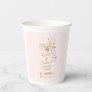 Gobelets En Papier Mariage avec Perles Roses et Prosecco