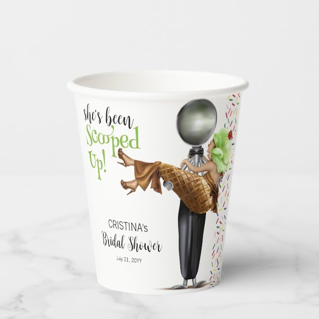 Gobelets En Papier Mariage Célébré avec de la Crème Glacée au Chocola (Recto)